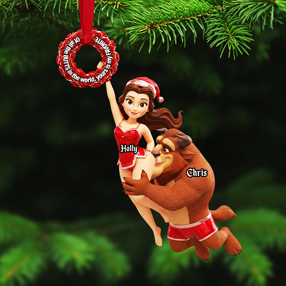 Celebrate Love With A Twist - Personalized Naughty Couple Acrylic Ornament - Image 2