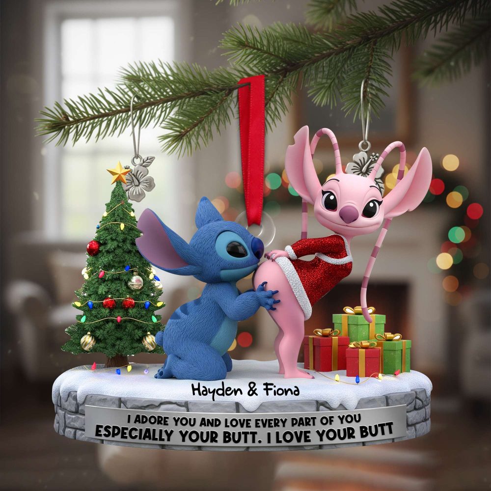 I Adore You - Personalized Christmas Couple Ornament - Image 2