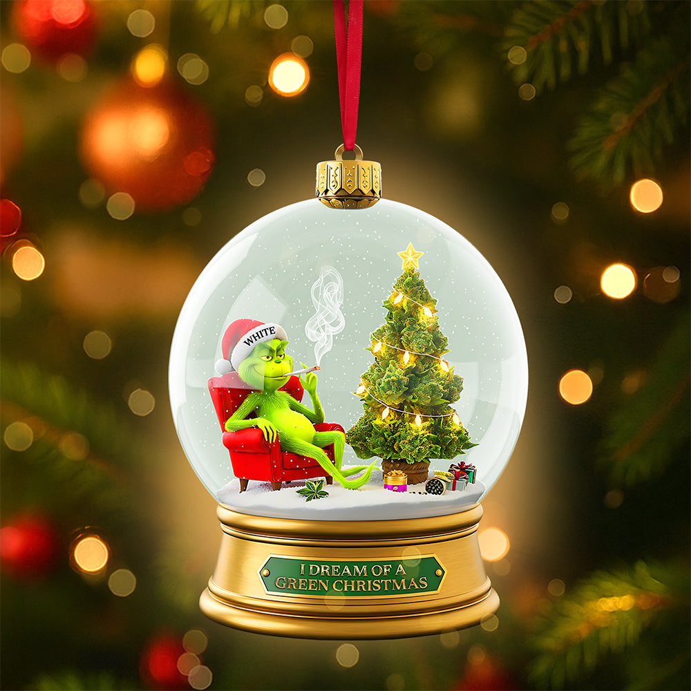 I Dream Of A Green Christmas - Personalized Chill Monster Ornament For Herb Lovers
