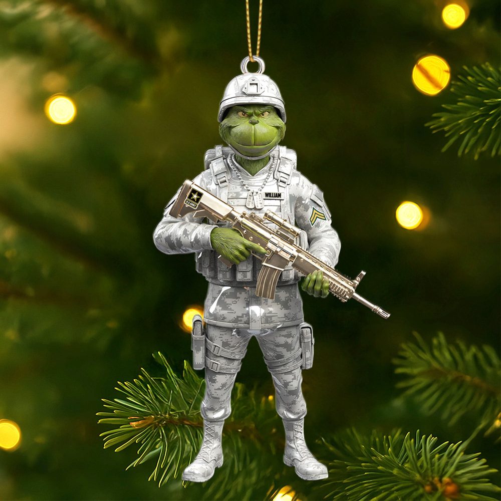 Cherish Your Hero: Green Veteran Ornament - Personalized Gifts For Veterans