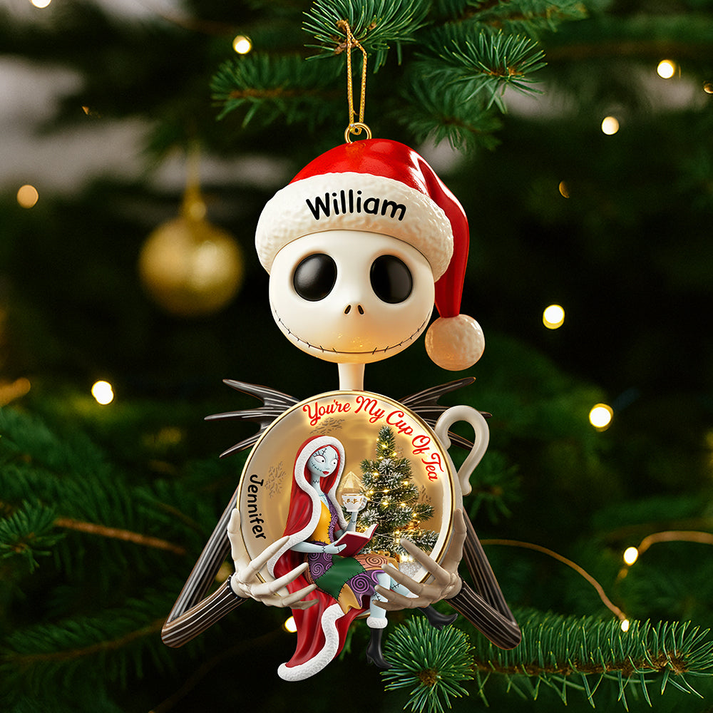 You'Re My Cup Of Tea – Spooky Love Christmas Ornament - Personalized Gift For Couples - Image 2