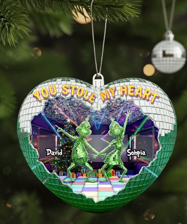 You Stole My Heart - Personalized Couple Disco Christmas Ornament