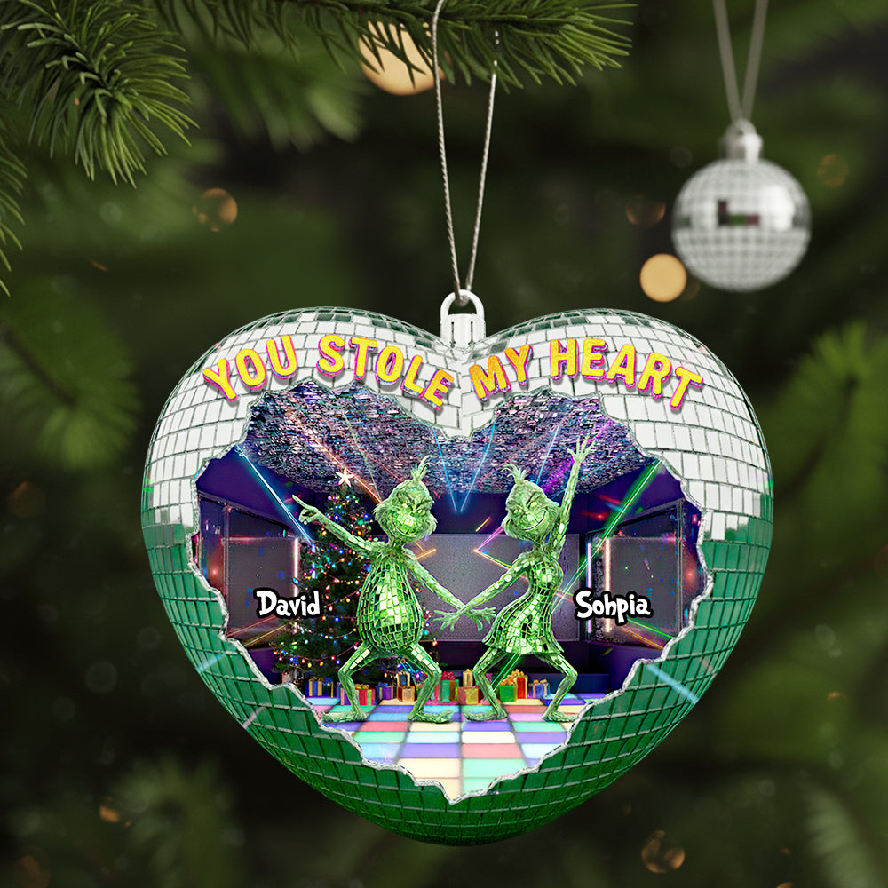 You Stole My Heart - Personalized Couple Disco Christmas Ornament