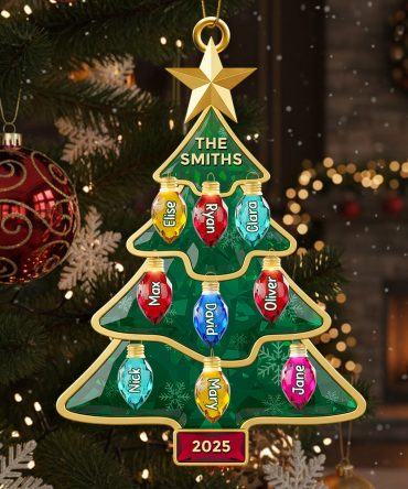 Celebrate Family Togetherness With A Personalized Light-Up Christmas Tree Ornament