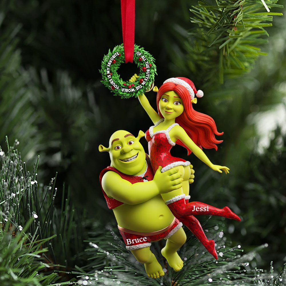 Joyful Green Couple Ornament - A Personalized Gift For Couples - Image 2