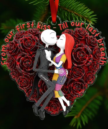 From Our First Kiss - Spooky Love Christmas Ornament , Personalized Gifts For Couples
