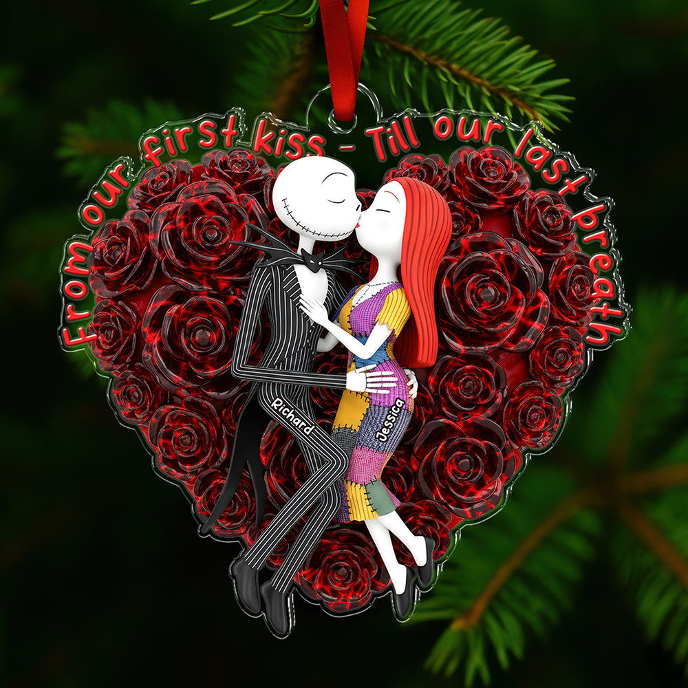 From Our First Kiss - Spooky Love Christmas Ornament , Personalized Gifts For Couples