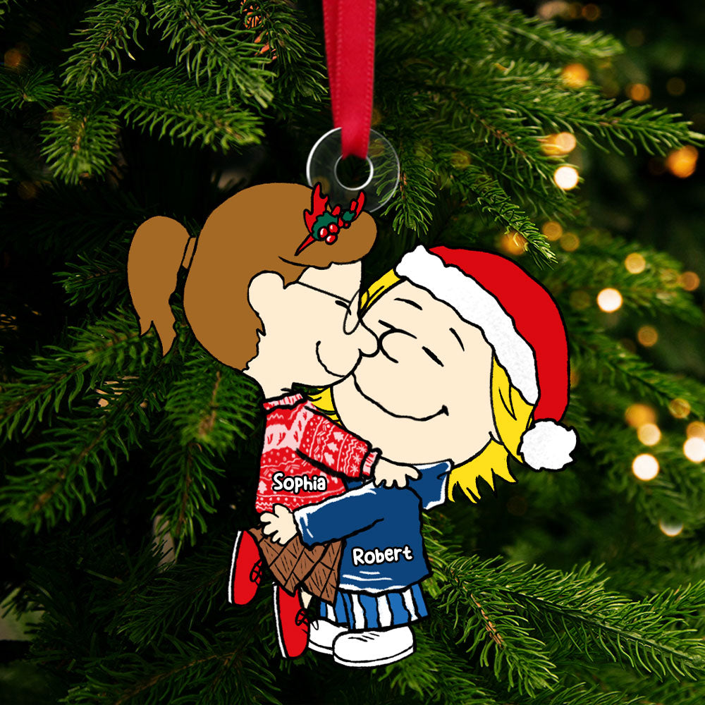 Love, Joy & Togetherness - Personalized Santa Claus Couple Ornament - Image 8
