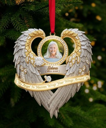 As My Angel In Heaven Wrap Your Wings Around Me - Personalized Memorial Ornament - Gift For Loved Ones