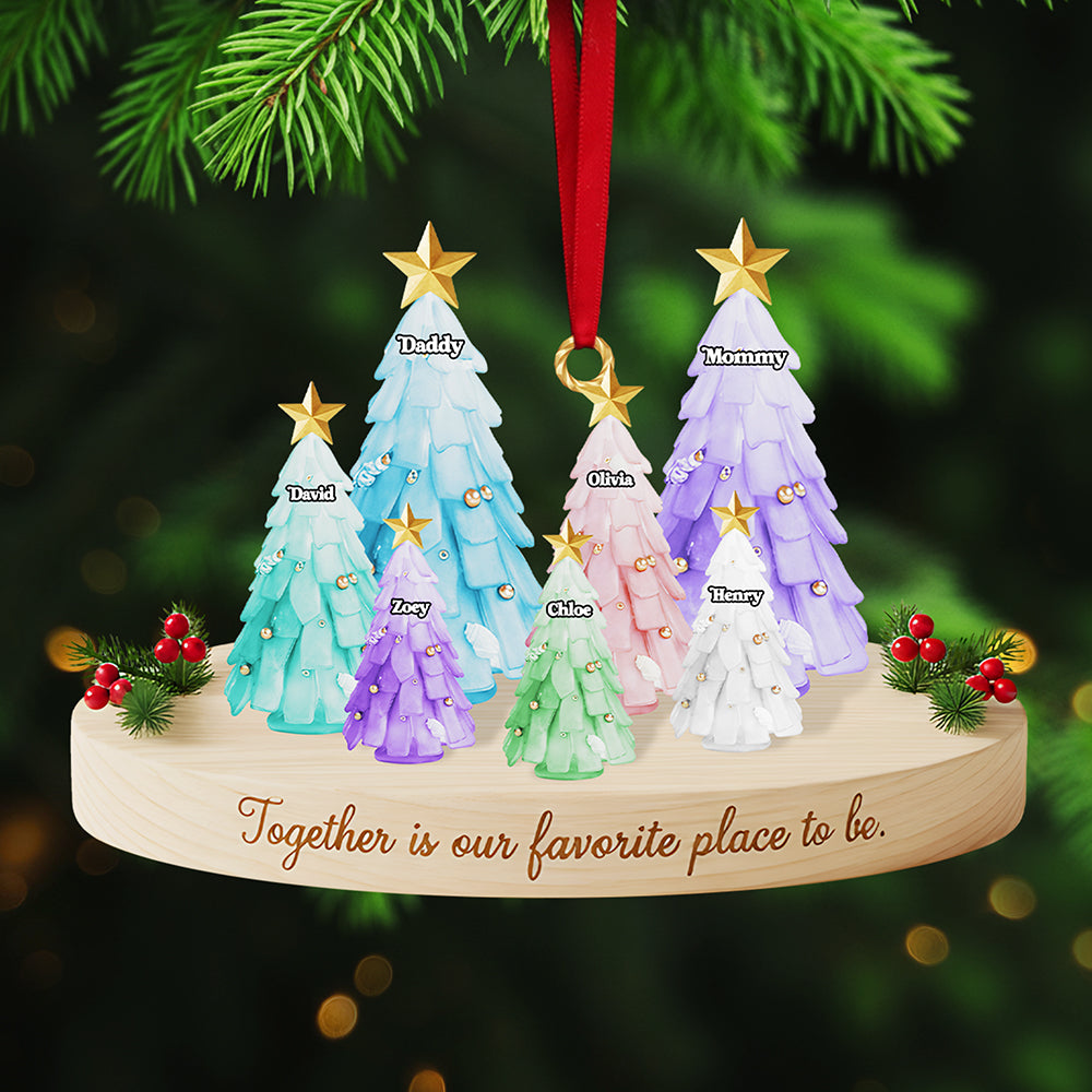 Together Is Our Favorite Place To Be - Personalized Family Acrylic Ornament - Image 2