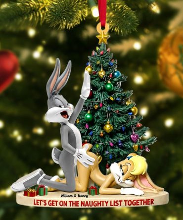 Let'S Get On The Naughty List Together - Joyful Couple Christmas Ornament - Personalized Gift For Couples