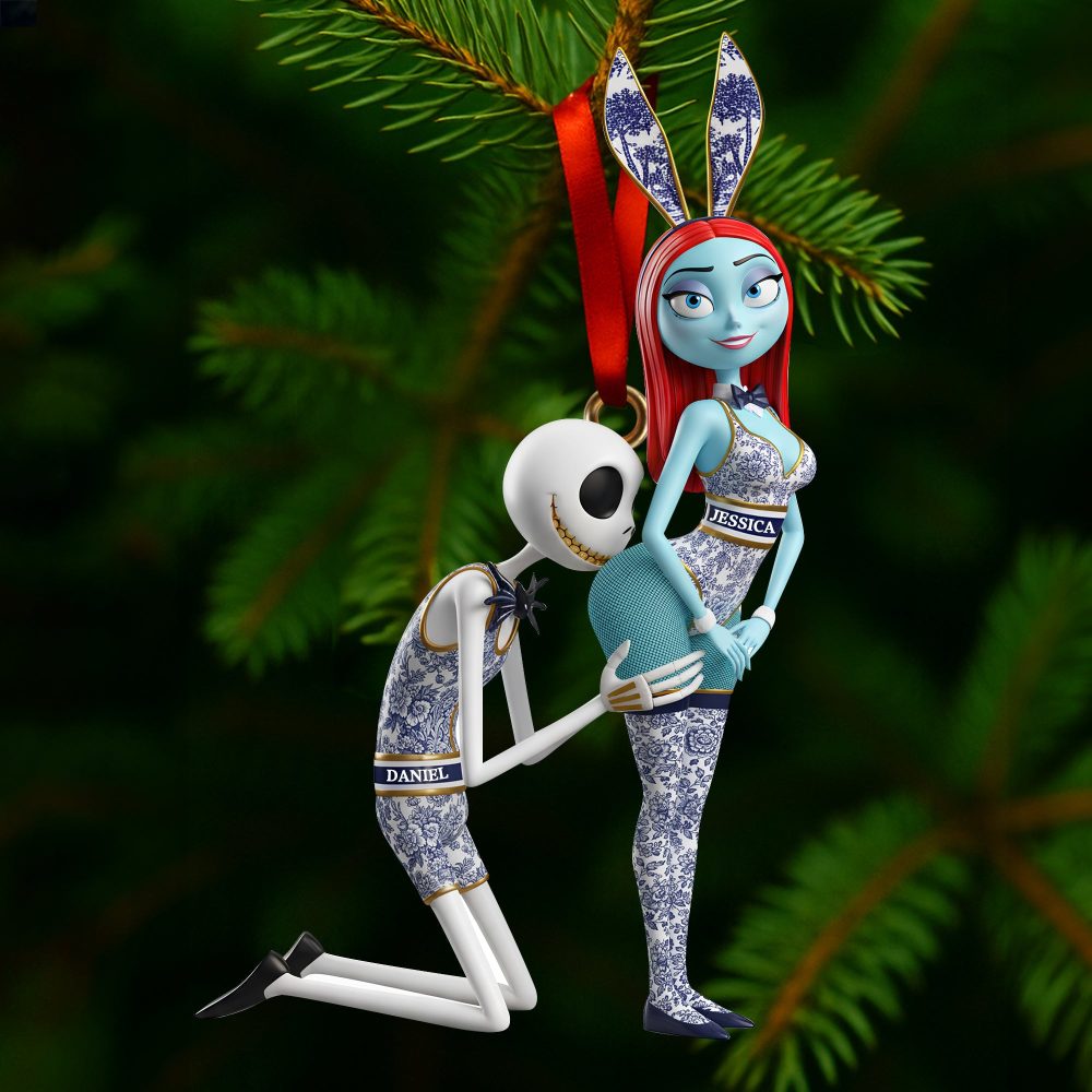 Celebrate Love With Laughter - Personalized Playful Couple Christmas Ornament - Image 2