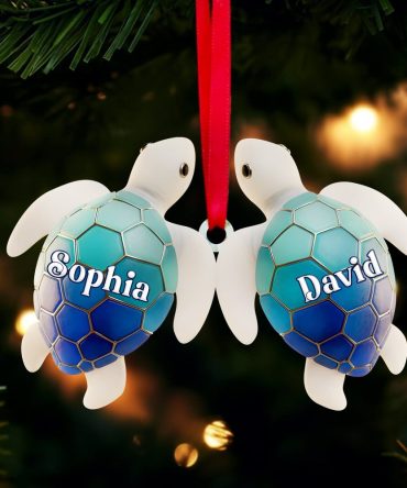Ocean Turtle Ornament - Personalized Couple Gifts For Lovebirds