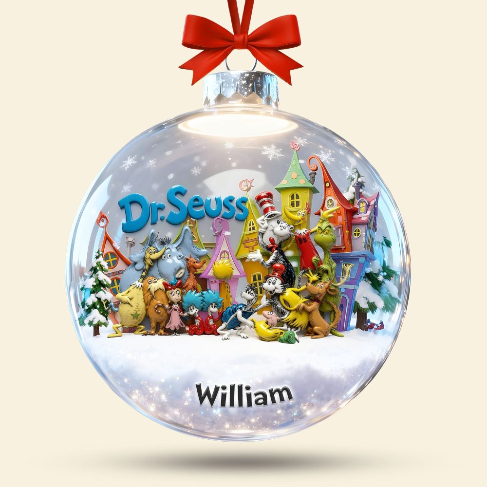 Celebrate Whimsy: Personalized Dr. Seuss Children’S Book Ornament – Perfect Gift For Kids And Fans - Image 3