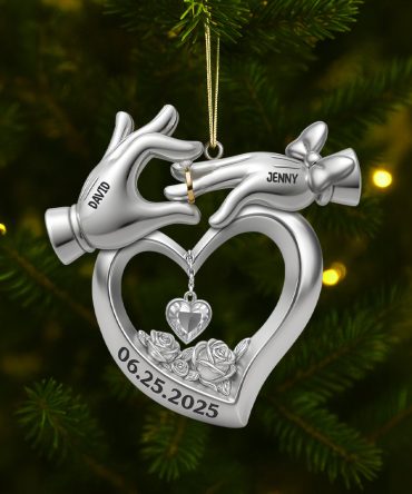 Celebrating Love: Personalized Acrylic Ornament For Newlyweds - Perfect Custom Gift For Couples And Family
