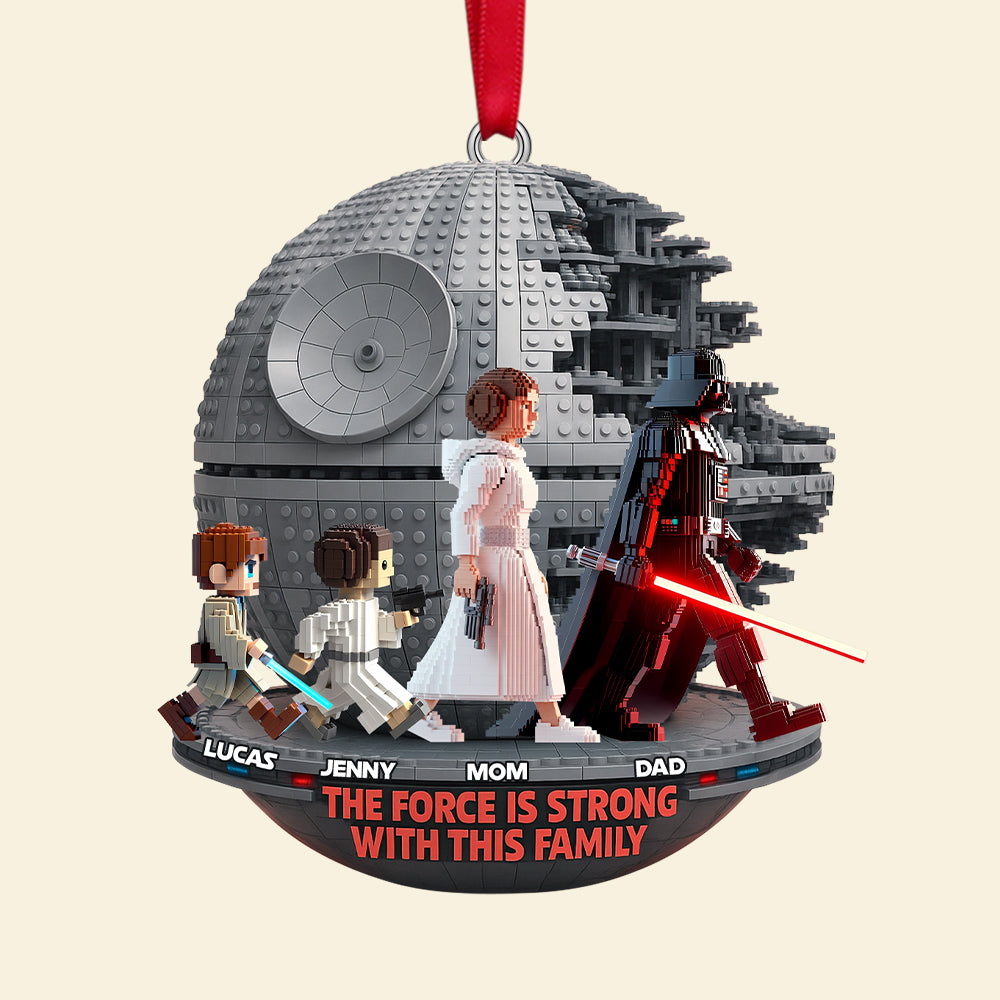 The Force Is Strong With This Family - Personalized Lego Christmas Ornament - Image 4