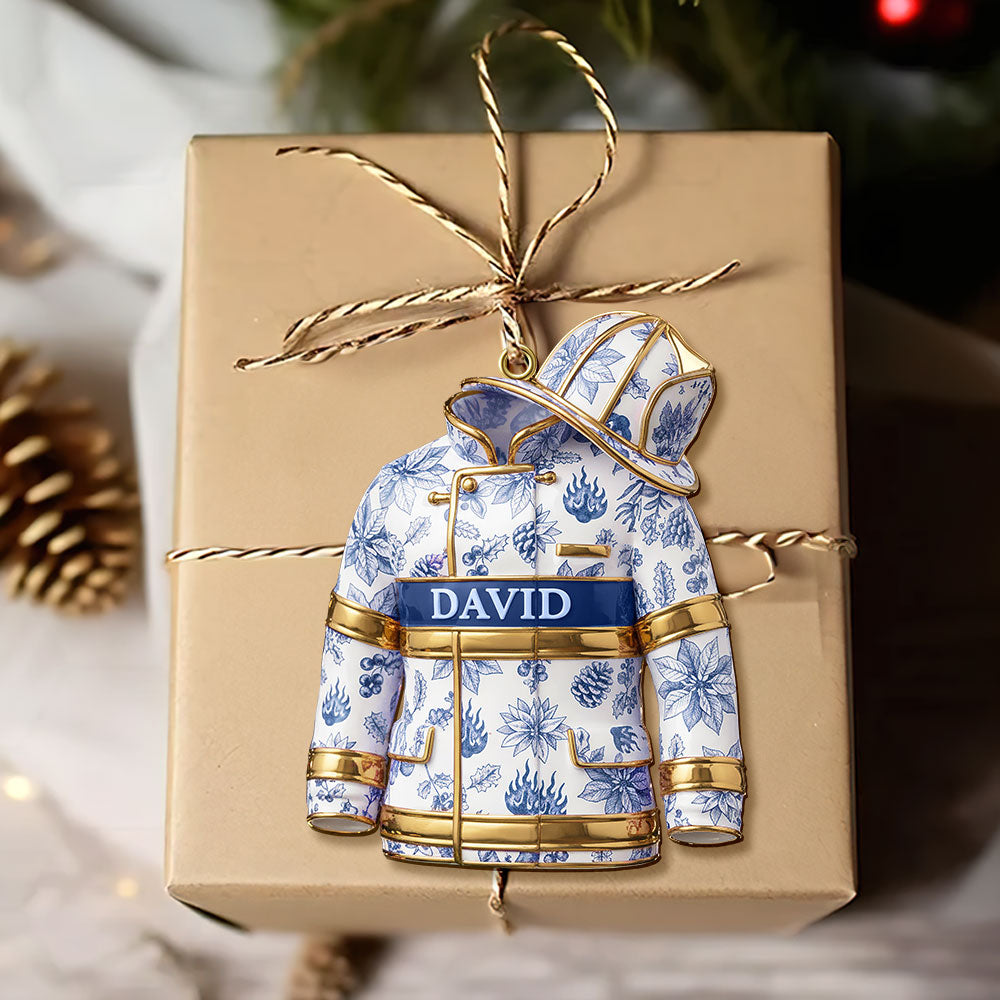 Celebrate Bravery With Our Toile De Jouy Firefighter Ornament - Personalized Gifts For Firefighters - Image 5
