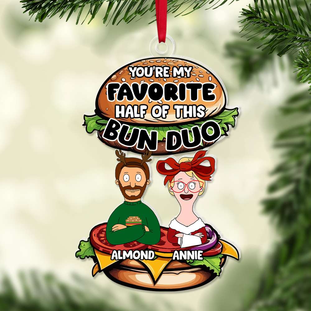 Personalized Couple Burger Ornament - Fun Acrylic Keepsake - Image 3