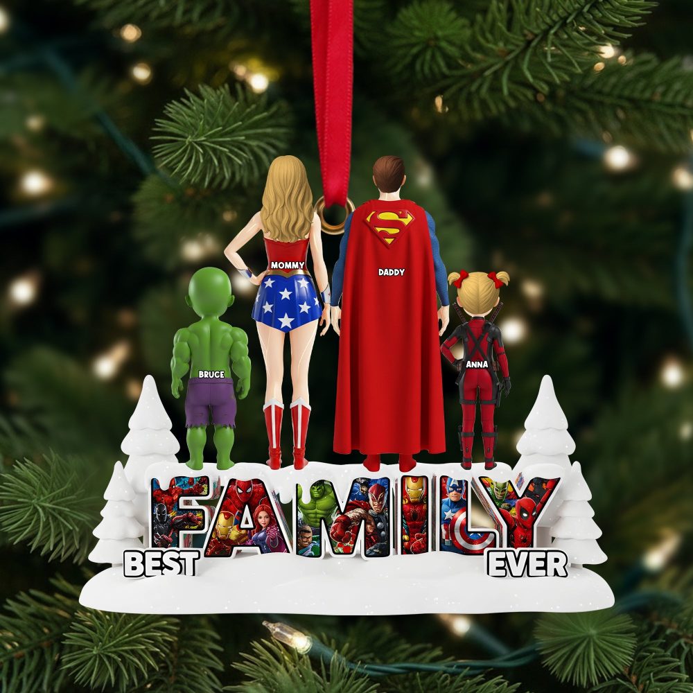 Best Family Ever Ornament - Personalized Family Gift For Loved Ones - Image 2