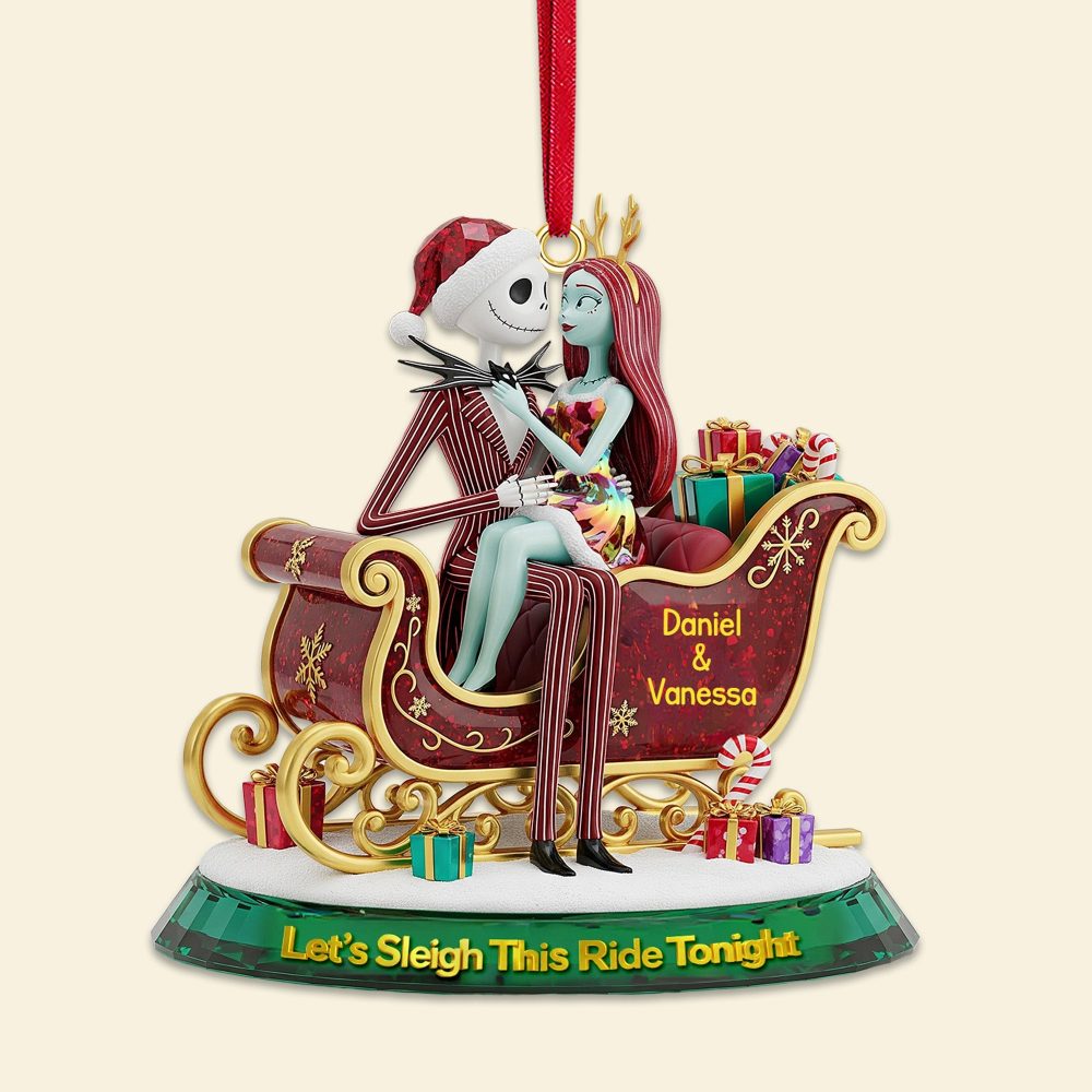 Let'S Sleigh This Ride Tonight - Personalized Christmas Ornament For Couples - Image 3
