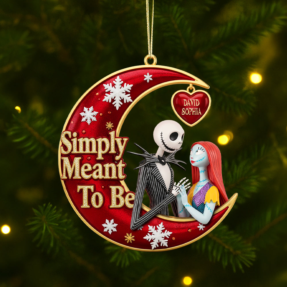 Simply Meant To Be - Personalized Christmas Acrylic Ornament For Couples - Image 2