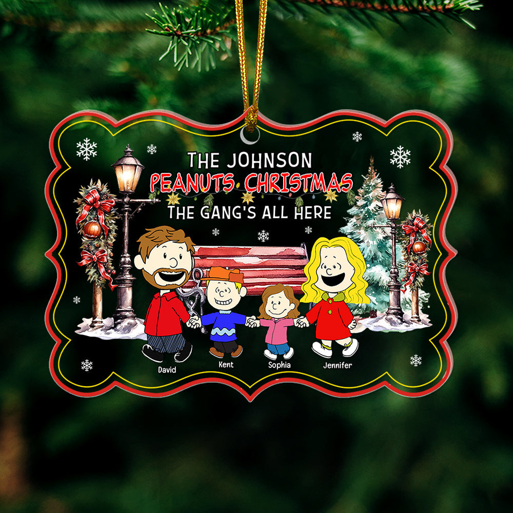 Personalized Christmas Family Acrylic Ornament - Peanuts Theme - Image 2