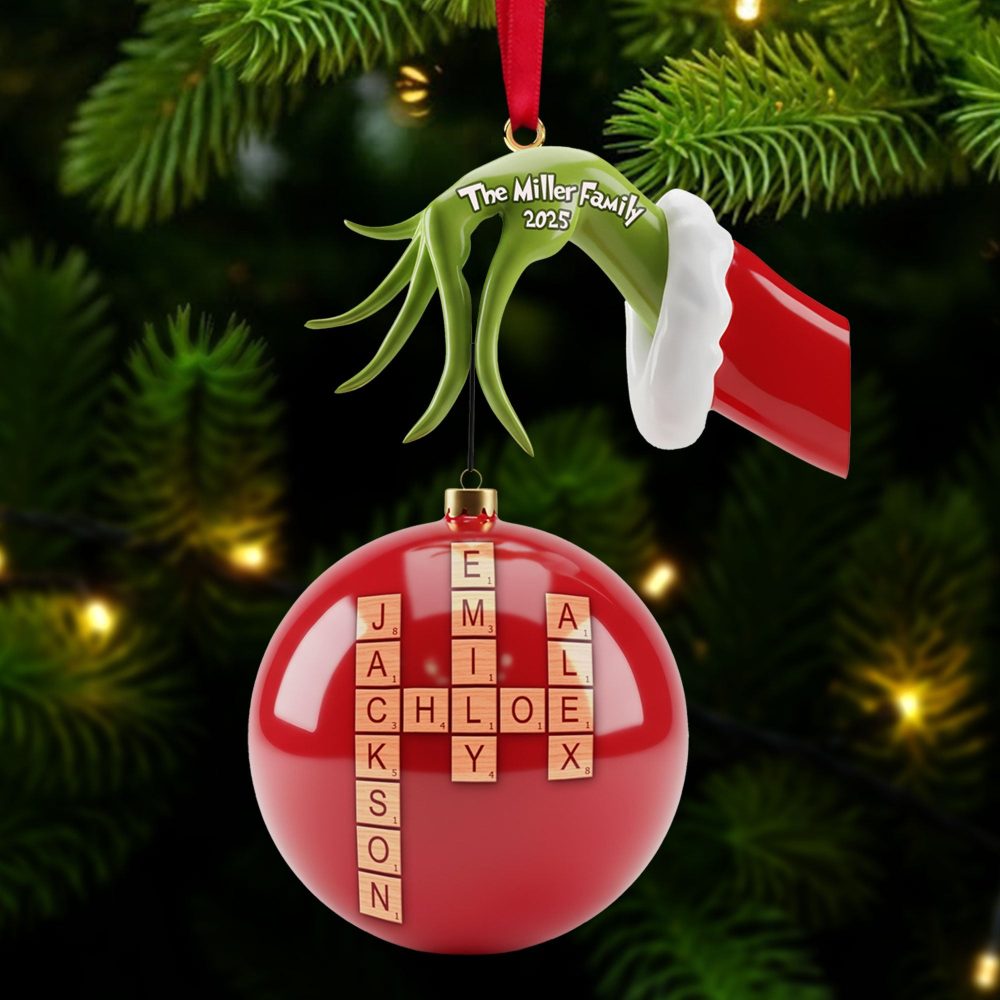 Celebrate Family Togetherness With Our Unique Crossword Ornament - Personalized Family Christmas Ornament - Image 2
