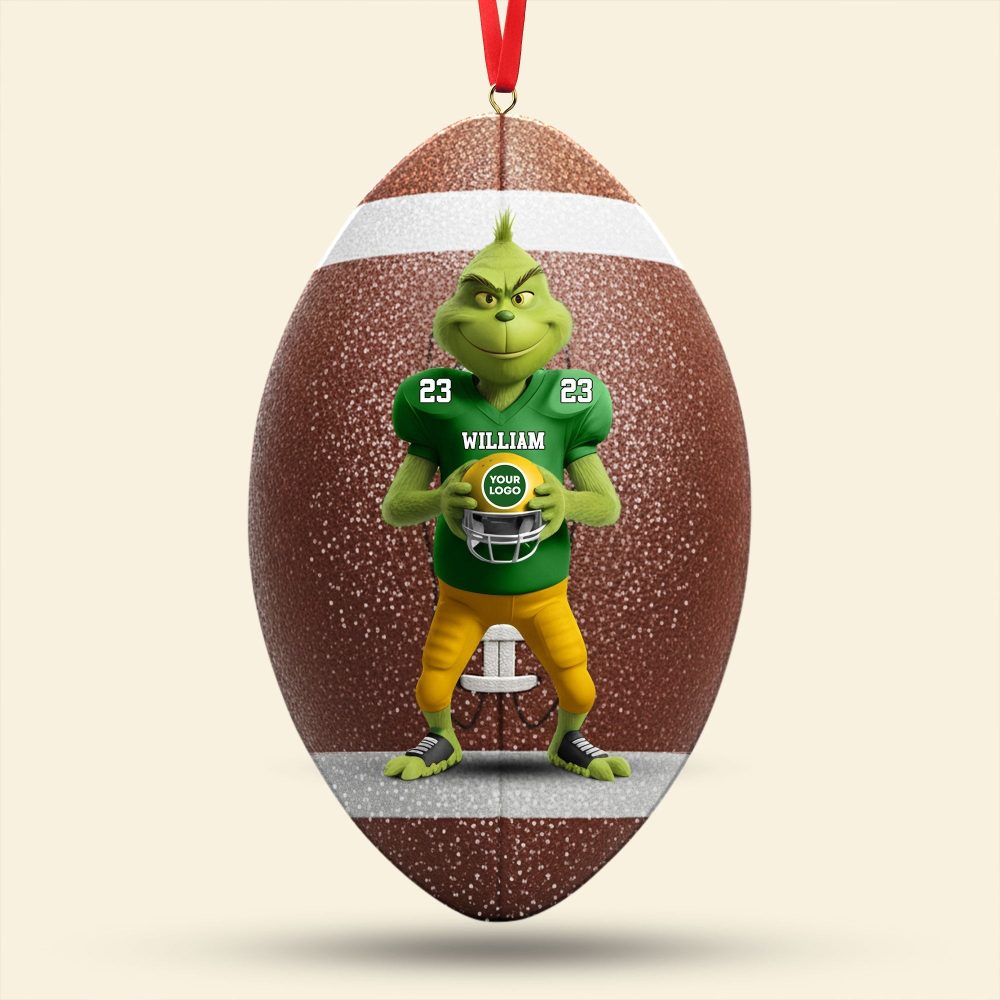 “Bring Joy To Every Game!” - Green Monster Ornament, Personalized Gift For Sports Lovers - Image 3