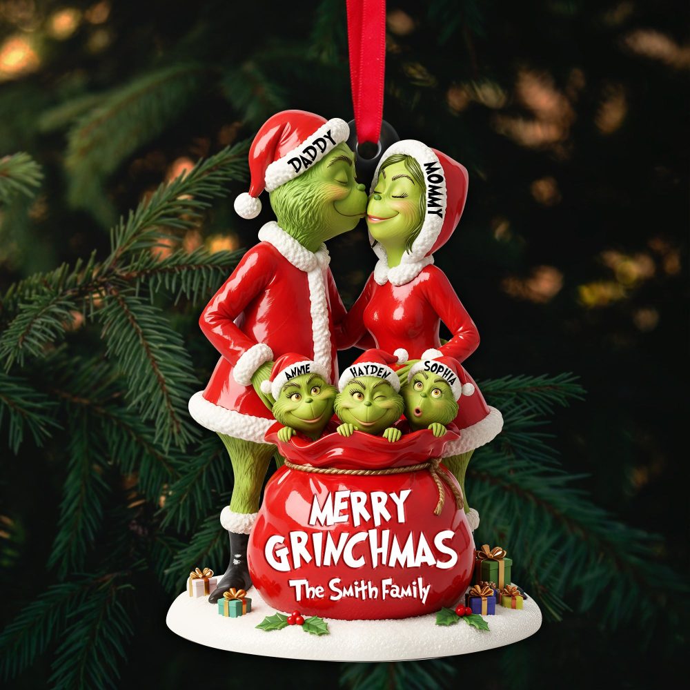Celebrate Family Joy With Festive Love - Personalized Christmas Ornament - Image 4