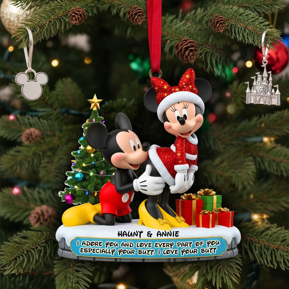I Adore You - Personalized Couple Christmas Ornament - Image 2