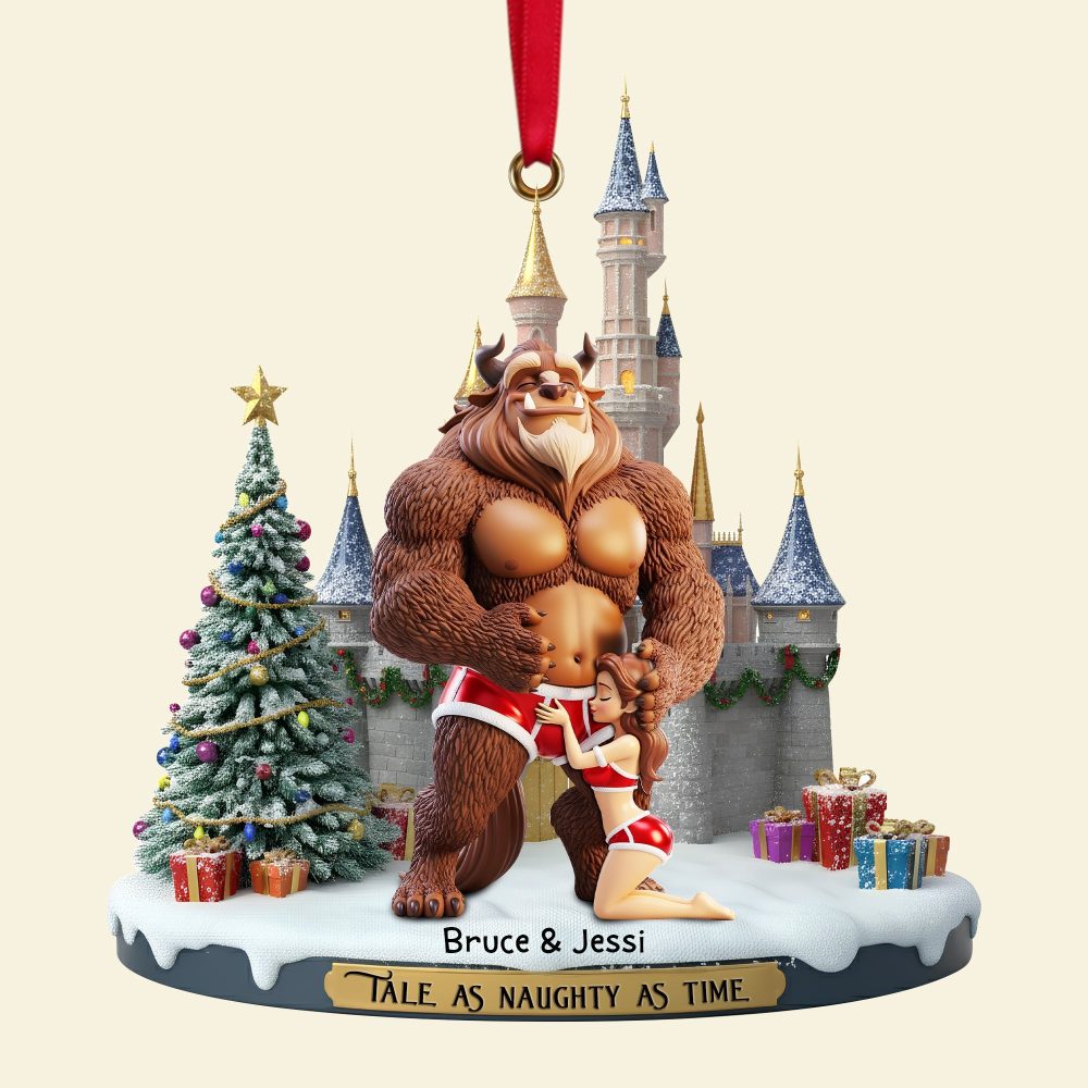 Tale As Naughty As Time - Personalized Christmas Ornament For Couples - Image 5