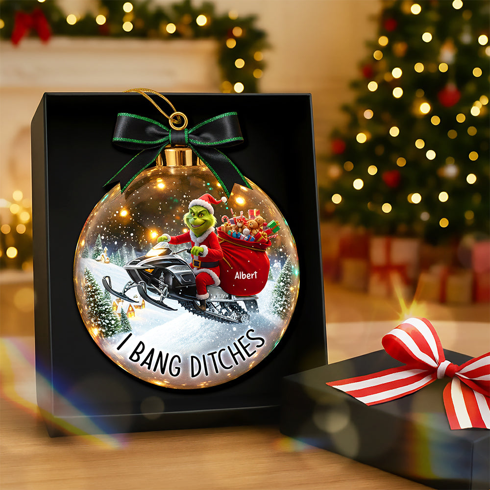 I Bang Ditches - Snowmobile Adventure Christmas Ornament - Personalized Gift For Fans - Image 2