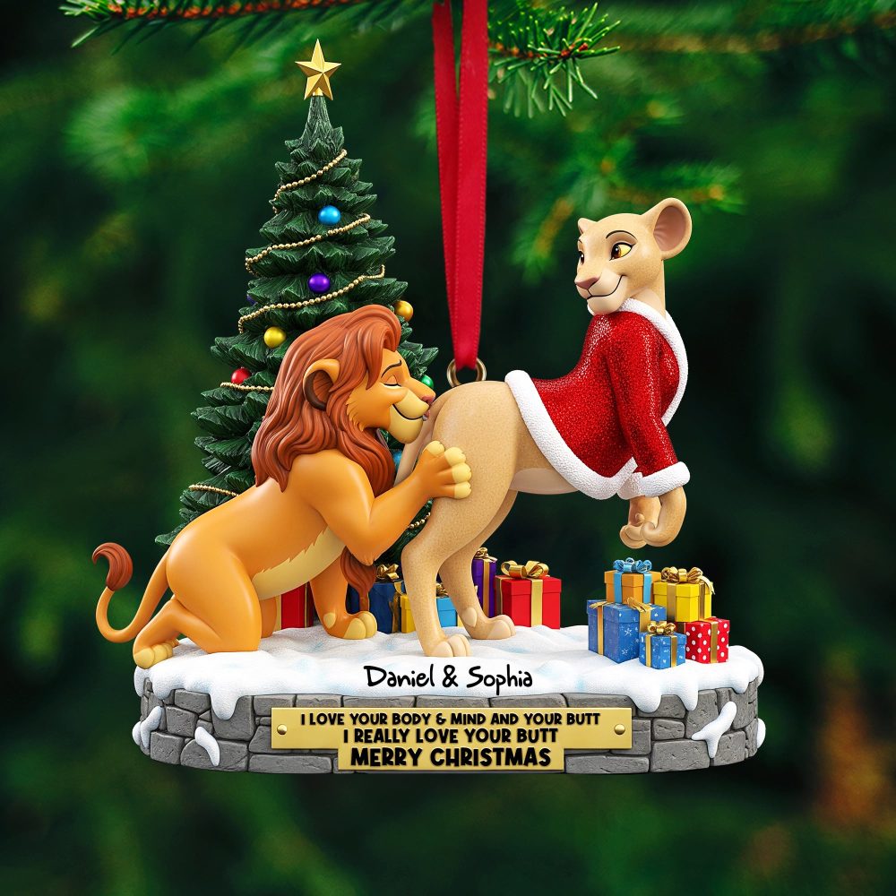 I Love Your Body & Mind - Naughty Wildland Couple Ornament - Personalized Gift For Couples