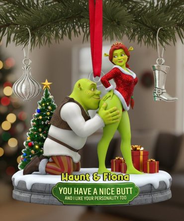 Cheeky Kisses Couple Acrylic Ornament - Personalized Gift For Fun-Loving Couples
