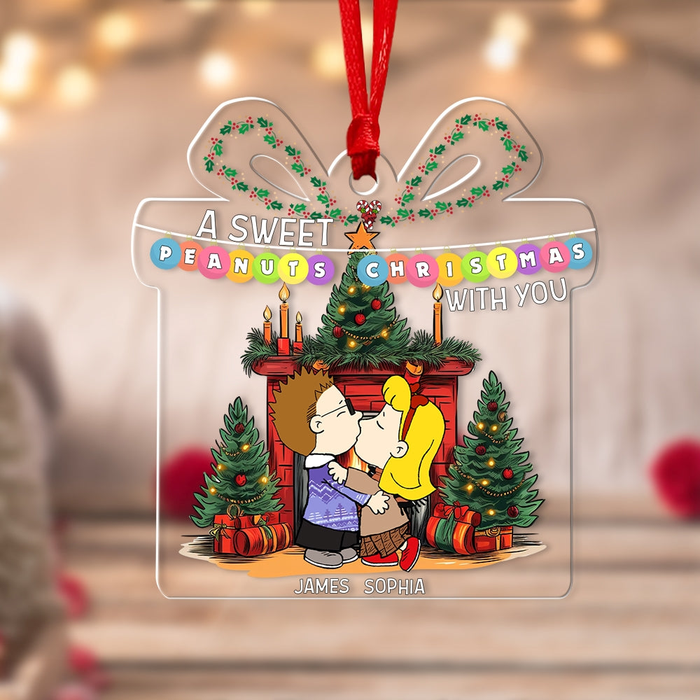 Personalized Christmas Ornament For Couples - A Sweet Peanuts Christmas - Image 2