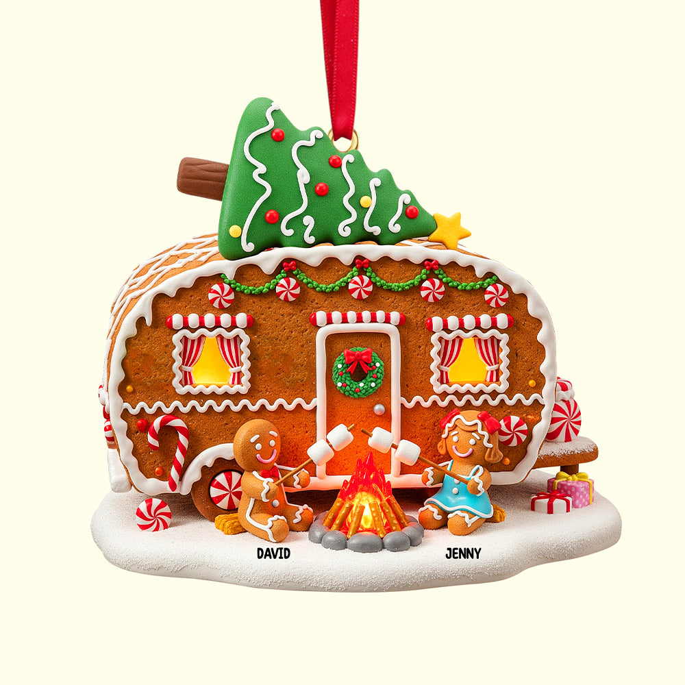 Celebrate Love And Joy - Personalized Gingerbread Couple Christmas Wooden Ornament - Custom Gift For Couples, Friends, And Family - Image 5