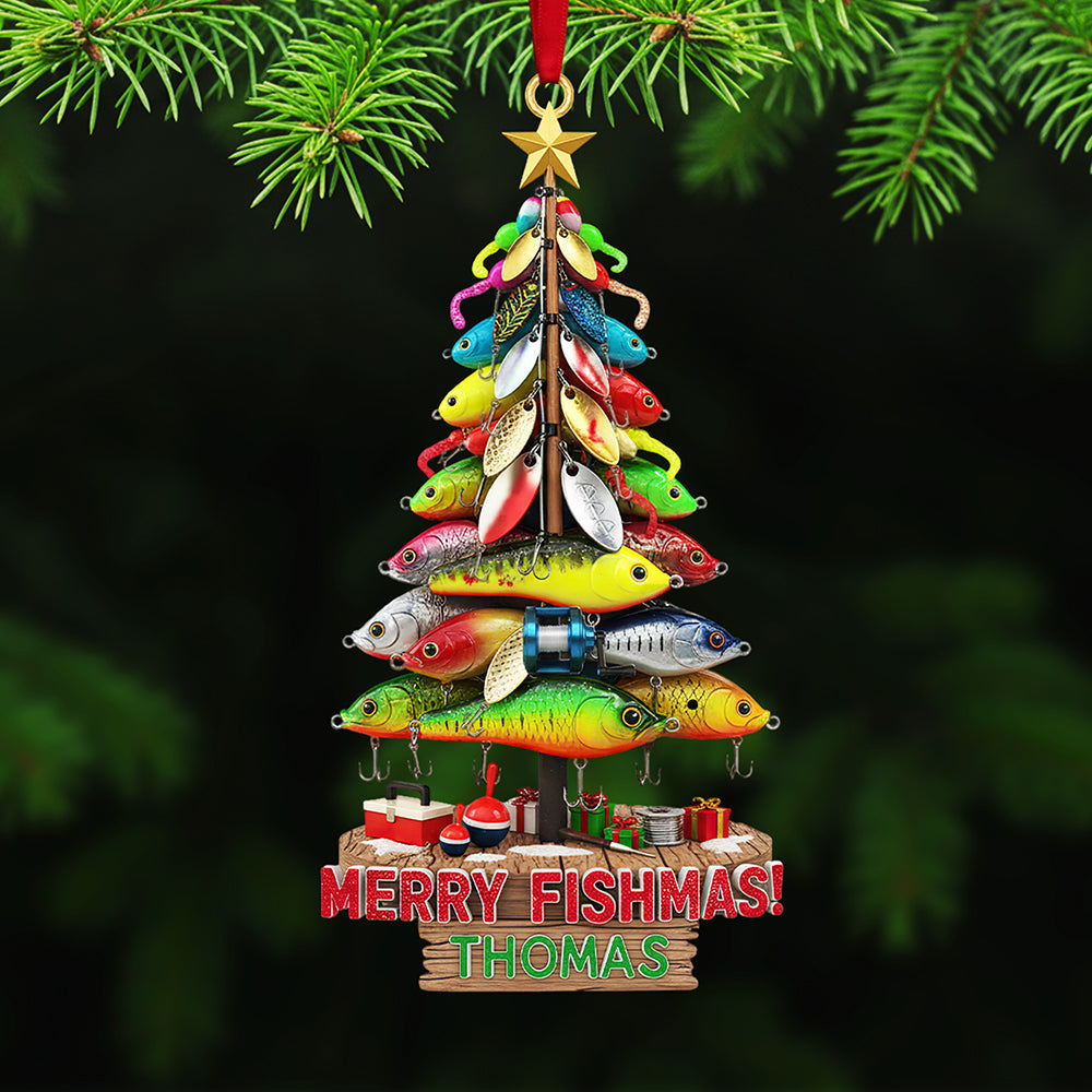 Merry Fishmas! Custom Acrylic Ornament - Perfect Personalized Gift For Avid Fishermen