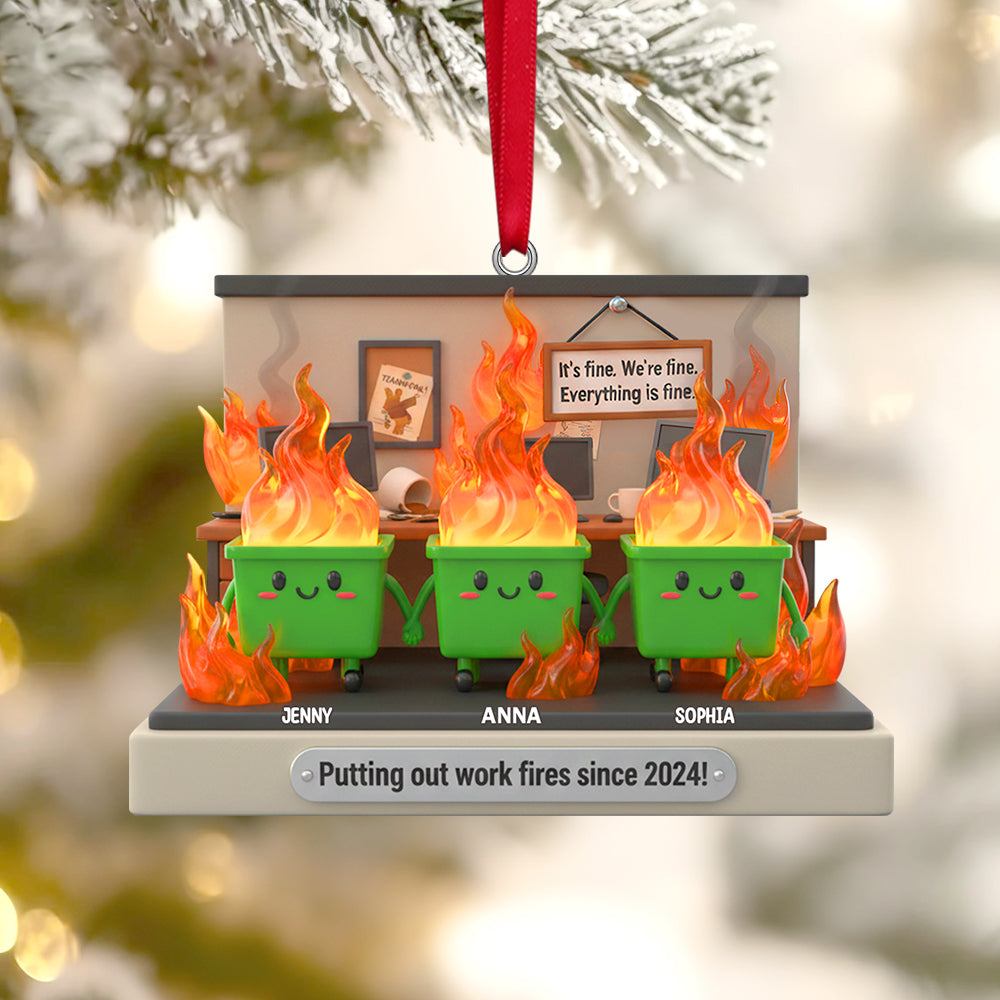 Putting Out Work Fires Since 2024! - Personalized Christmas Ornament For Coworkers