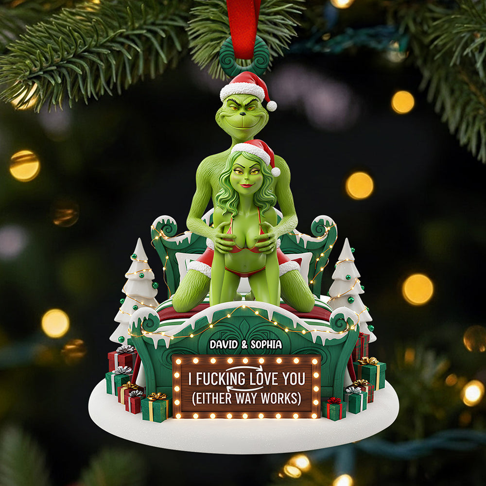 I Fucking Love You (Either Way Works) - Funny Couple Christmas Ornament - Personalized Gift For Couples, Lovers, And Friends - Image 2