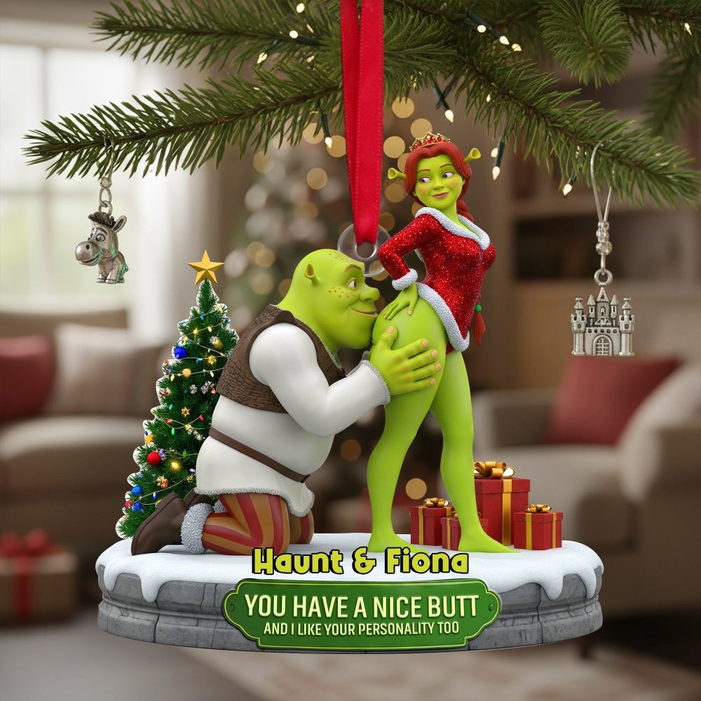 Cheeky Kisses Couple Acrylic Ornament - Personalized Gift For Fun-Loving Couples - Image 4