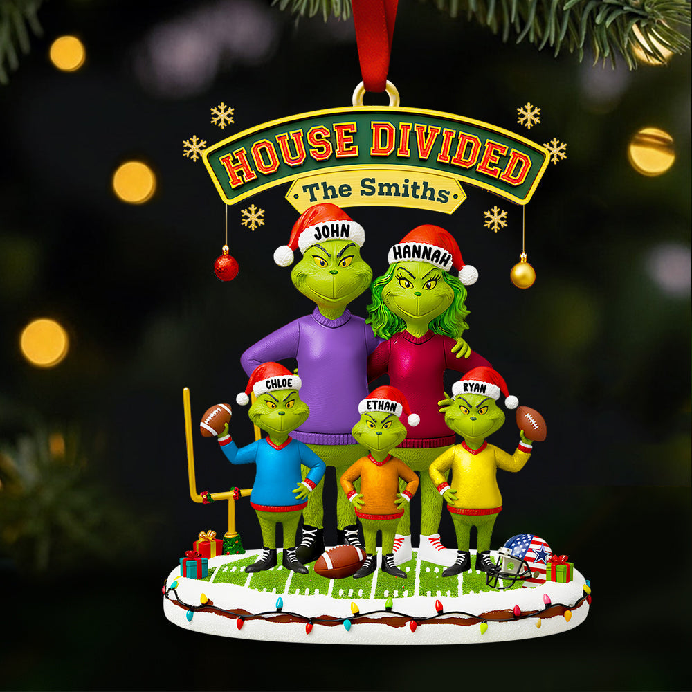 House Divided Family Christmas Ornament - Personalized Gift For Football Fans - Image 3