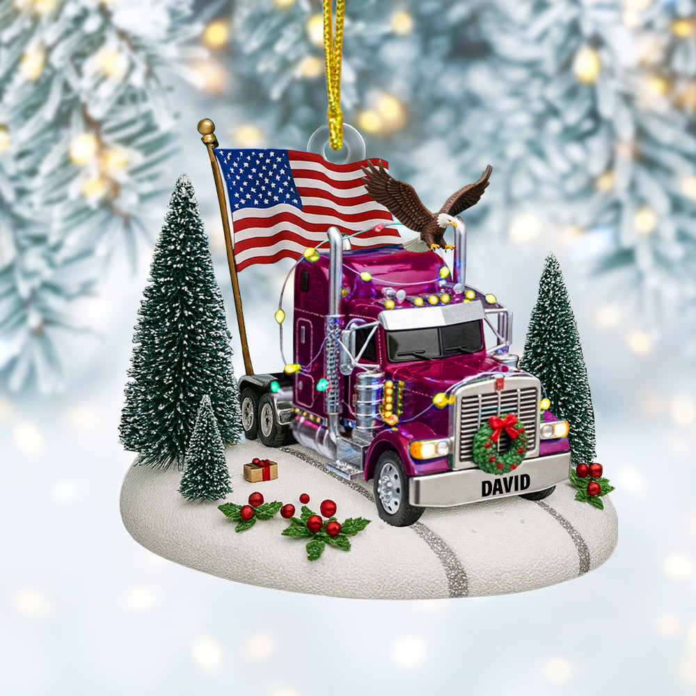 Celebrate The Spirit Of The Road With Custom Touch - Personalized Christmas Ornament For Truck Drivers - Image 2