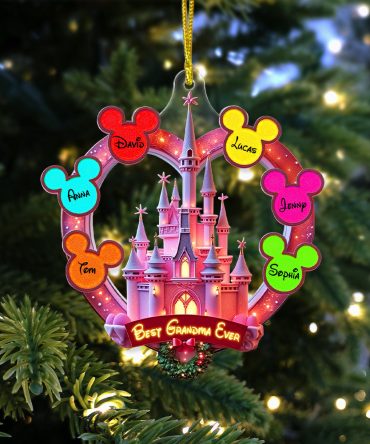 Best Grandma Ever - Fantasy Castle Personalized Acrylic Ornament - Custom Gift For Mom And Grandma