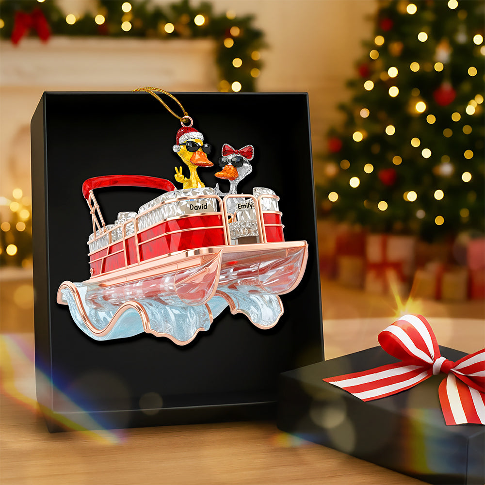 “Splash Into Fun!” Fun Duck Pontoon Trip Ornament - Personalized Gifts For Pontoon Lovers - Image 3