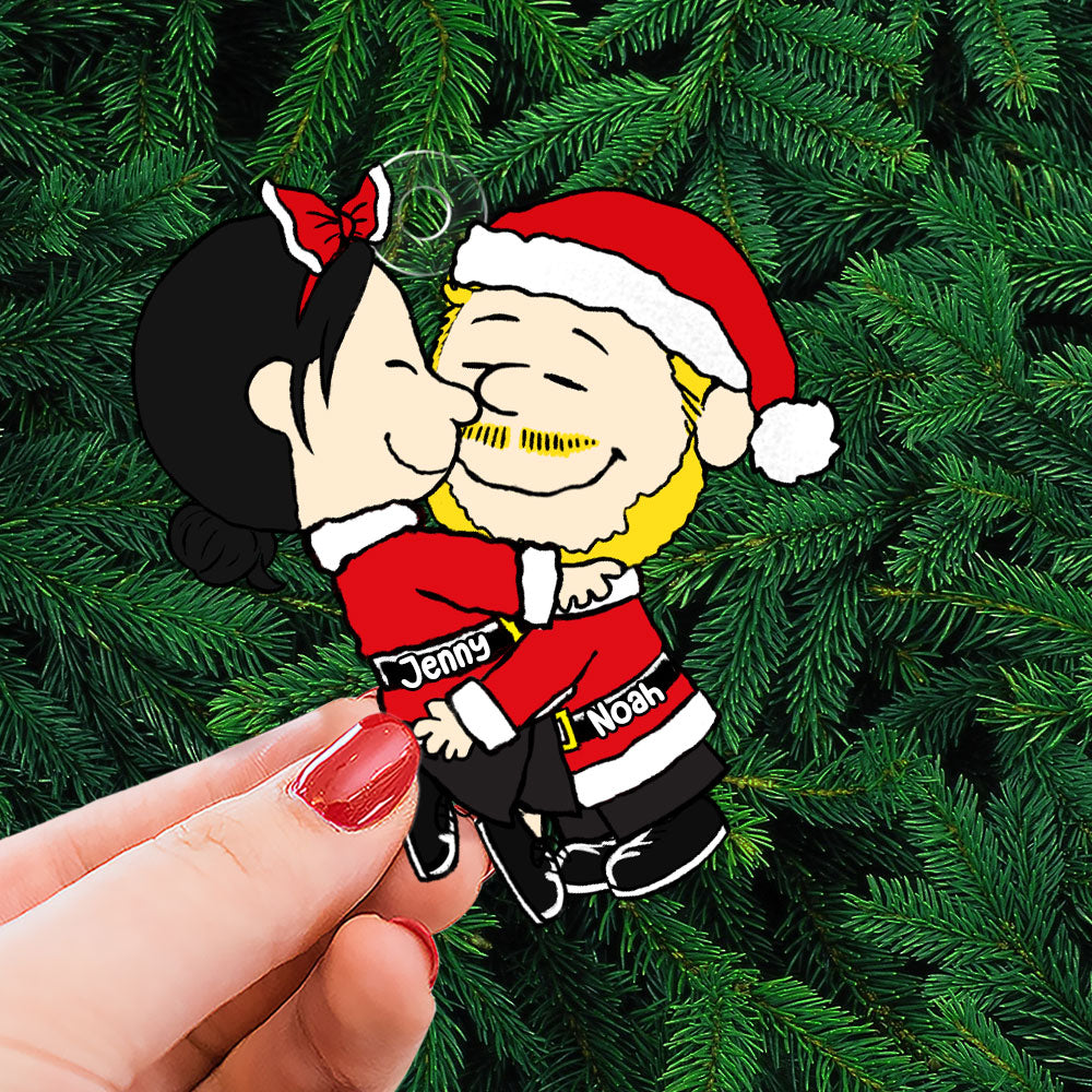 Love, Joy & Togetherness - Personalized Santa Claus Couple Ornament - Image 5