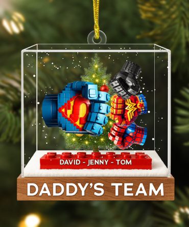 “Celebrate Dad'S Legacy With Our Custom Daddy'S Dream Team - Personalized Acrylic Ornament For Father'S Day & Christmas Gifts”