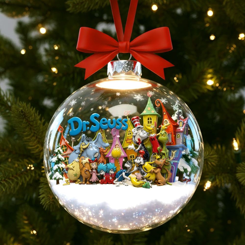 Celebrate Whimsy: Personalized Dr. Seuss Children’S Book Ornament – Perfect Gift For Kids And Fans