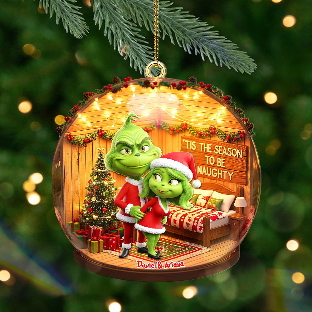 Tis The Season To Be Naughty - Personalized Custom Acrylic Ornament For Christmas - Image 2