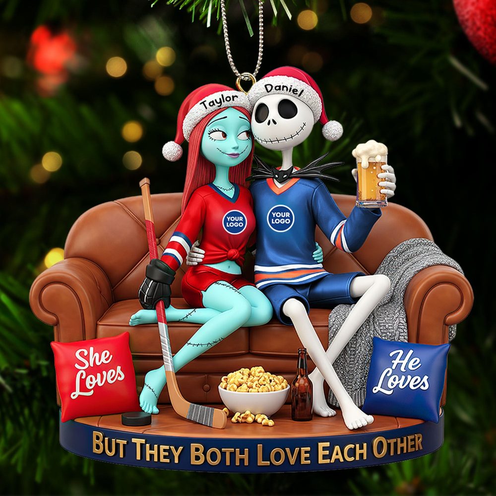 But They Both Love Each Other - Personalized Sporty Couple Christmas Ornament