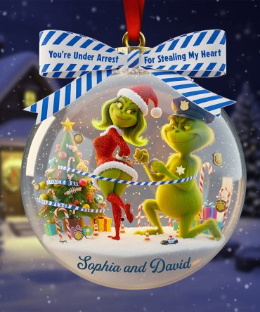 Christmas Love Under Arrest - Personalized Couple Ornament